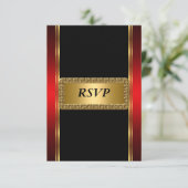 金ゴールドブラックアールデコRSVP 出欠カード (スタンド正面)