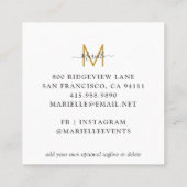 金ゴールドブラックイベントプランナー名刺 スクエア名刺 (裏面)