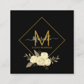 金ゴールドブラックイベントプランナー名刺 スクエア名刺 (正面)