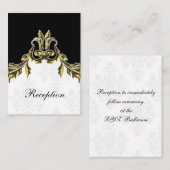 金ゴールドブラックウェディングレセプションカード エンクロージャーカード (正面/裏面)