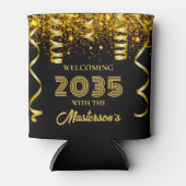 金ゴールドブラックウェルカムニューイヤーイブパーティー 缶クーラー (正面)