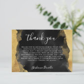 金ゴールドブラックウォーター色こうもりバー(ユダヤ教の)バル・ミツバー サンキューカード (スタンド正面)