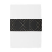 金ゴールドブラックエレガンスダイヤモンドジオデコ結婚ズ 招待状ベリーバンド (裏面例)