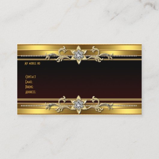 金ゴールドブラックエレガントクラスジュエル 名刺 (裏面)