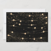 金ゴールドブラックエレガントグリッター新年パーティー 招待状 (裏面)