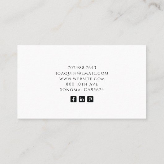 金ゴールドブラックエレガントシアルサンビジネスカード 名刺 (裏面)