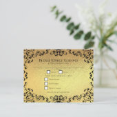 金ゴールドブラックエレガントスワールゴシック結婚ズ シーズンポストカード (スタンド正面)