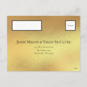 金ゴールドブラックエレガントスワールゴシック結婚ズ シーズンポストカード (裏面)