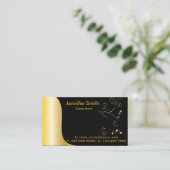 金ゴールドブラックエレガントテンプレート 名刺 (スタンド正面)