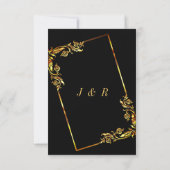 金ゴールドブラックエレガントフレームモダン結婚式招待状 (裏面)