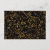 金ゴールドブラックエレガントフローラ結婚ズ・ハネムーン基金 エンクロージャーカード (裏面)
