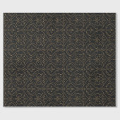 金ゴールドブラックエレガントモダンクラシックヴィンテージ結婚式 ラッピングペーパー (フラット)