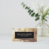 金ゴールドブラックエレガント及びフォイル効果プロフェッショナル 名刺 (スタンド正面)