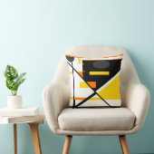 金ゴールドブラックオレンジグレーホワイトジオメトリック抽象芸術 クッション (椅子)