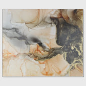 金ゴールドブラックオレンジ抽象芸術 ラッピングペーパー (フラット)