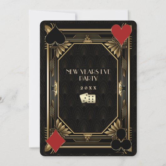 金ゴールドブラックカジノベガスギャツビー大晦日 招待状 (裏面)