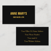 金ゴールドブラックカスタムサロンヘアカラースパメイククール 名刺 (正面/裏面)