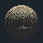 金ゴールドブラックガーリーグリッタースパークルモノグラム名 ペーパープレート<br><div class="desc">金ゴールドとブラックスパークルグリッターモノグラム名とイニシャルパーティープレート。これは、最高の甘い16歳の誕生日、結婚ブライダルシャワー、記念日、赤ちゃんシャワーまたはバチェロレッテギフトを作る誰かがグラームの豪華さとシックなスタイルを愛する。</div>