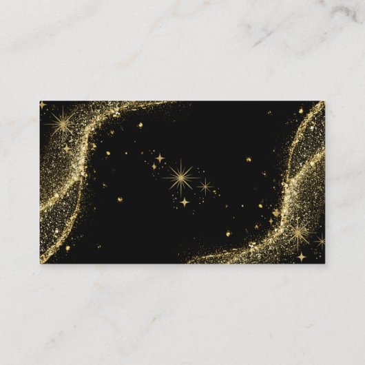 金ゴールドブラックガーリースタービジネスカード 名刺 (裏面)