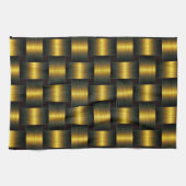金ゴールドブラックキッチンタオルゴールデン格子 キッチンタオル (横)