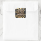 金ゴールドブラッククリスタルボトルキャンドル製品ラベル スクエアシール (バッグ)