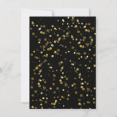 金ゴールドブラッククリスマスウェディング日付を保存 招待状 (裏面)