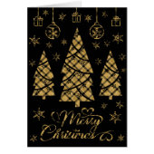 金ゴールドブラッククリスマスカットアウトの後ろのブラックプレイド (正面)