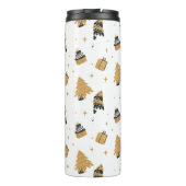 金ゴールドブラッククリスマスツリーパターン タンブラー (裏面)