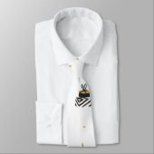 金ゴールドブラッククリスマスツリーパターン ネクタイ (タイ)