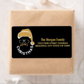 金ゴールドブラッククリスマスホリデーパーティー差出人住所 ラベル (インサイチュ)