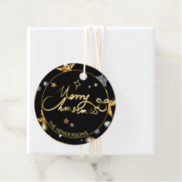 金ゴールドブラッククールメタリックスターメリークリスマス フェイバータグ