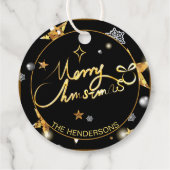 金ゴールドブラッククールメタリックスターメリークリスマス フェイバータグ (裏面)