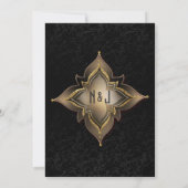 金ゴールドブラックグラムエキゾチック花パーティの招待状 招待状 (裏面)