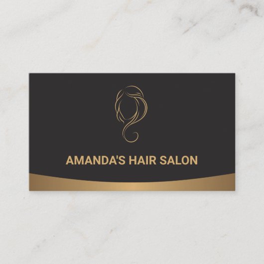 金ゴールドブラックグラモスタイリスト |髪と美しい 名刺 (正面)