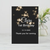 金ゴールドブラックグリッターの追加name誕生日の年tex シーズンカード (スタンド正面)