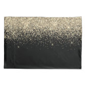 金ゴールドブラックグリッターガーリーモノグラムイニシャル 枕カバー (裏面)