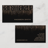 金ゴールドブラックグリッタースパークルグラマーラグジュアリー美しい 名刺 (正面/裏面)