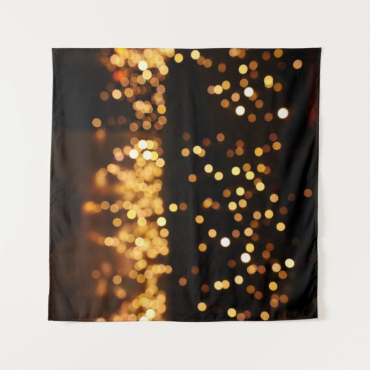 金ゴールドブラックグリッター:抽象芸術の焦点を外した背景 タペストリー (正面(横))