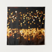 金ゴールドブラックグリッター:抽象芸術の焦点を外した背景 タペストリー (正面)