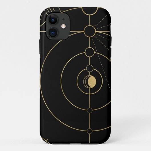 金ゴールドブラックコンパス月面相 Case-Mate iPhoneケース (裏面)