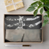 金ゴールドブラックゴシック骨格のスカルデコパージュ 薄葉紙 (ギフト)