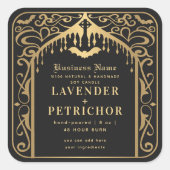 金ゴールドブラックゴシックVampireキャンドル製品ラベル スクエアシール (正面)