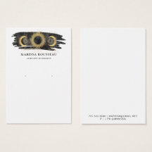 金ゴールドブラックサンムーンスターイヤリングディスプレイカード