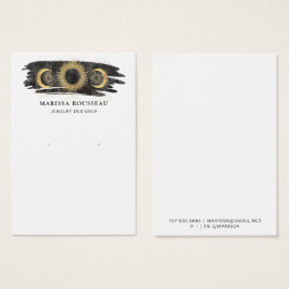 金ゴールドブラックサンムーンスターイヤリングディスプレイカード