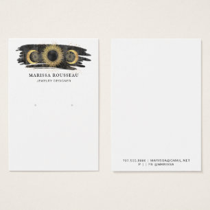 金ゴールドブラックサンムーンスターイヤリングディスプレイカード