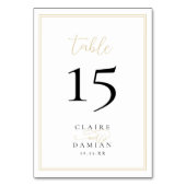 金ゴールドブラックシンプルエレガンスロマンチックスクリプ結婚ト テーブルナンバー (正面)