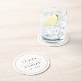 金ゴールドブラックシンプルエレガンスロマンチックスクリプ結婚ト ラウンドペーパーコースター (インサイチュ)