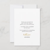 金ゴールドブラックシンプル卒業キャ感謝していップスクリプト サンキューカード (裏面)