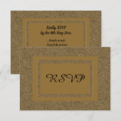 金ゴールドブラックシンプル抽象芸術エレガントRSVP 出欠カード (正面/裏面)