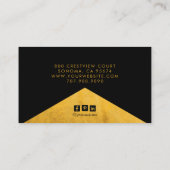 金ゴールドブラックジュエリーデザイフェイクナーゴールドフォイルエッジ 名刺 (裏面)